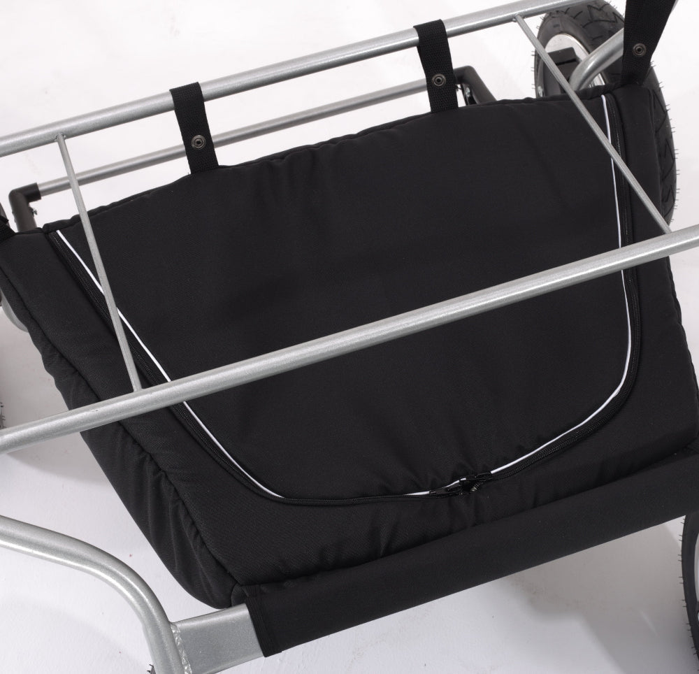 Carucior pentru gemeni clasic Nativo Classico Duo Grafit/Gri model clasic scaune reversibile roti gonflabile mari