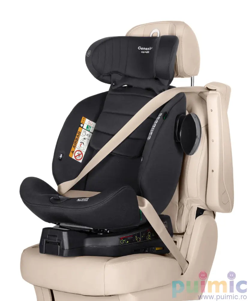 Scaun auto rotativ 360° SPS Carrello GENESIS + i-SIZE R129/03 40-150 cm ISOFIX Absolute Black scaun-auto