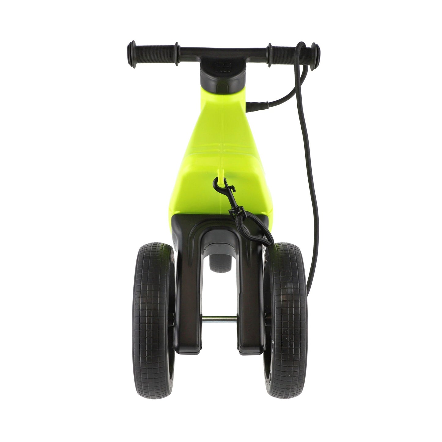Bicicleta fara pedale cu cosulet pentru ghidon, 2 in 1, 18+ luni, pneuri si manere de cauciuc, 4 nivele de reglaj pe inaltime, Funny Wheels Rider SuperSport Lime/Black
