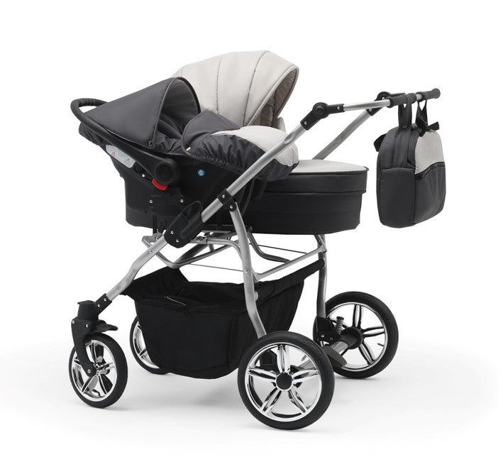 Carucior pentru gemeni Nativo Gemini 3 in 1 Negru/Gold latime 87 cm reversibil carucior-gemeni