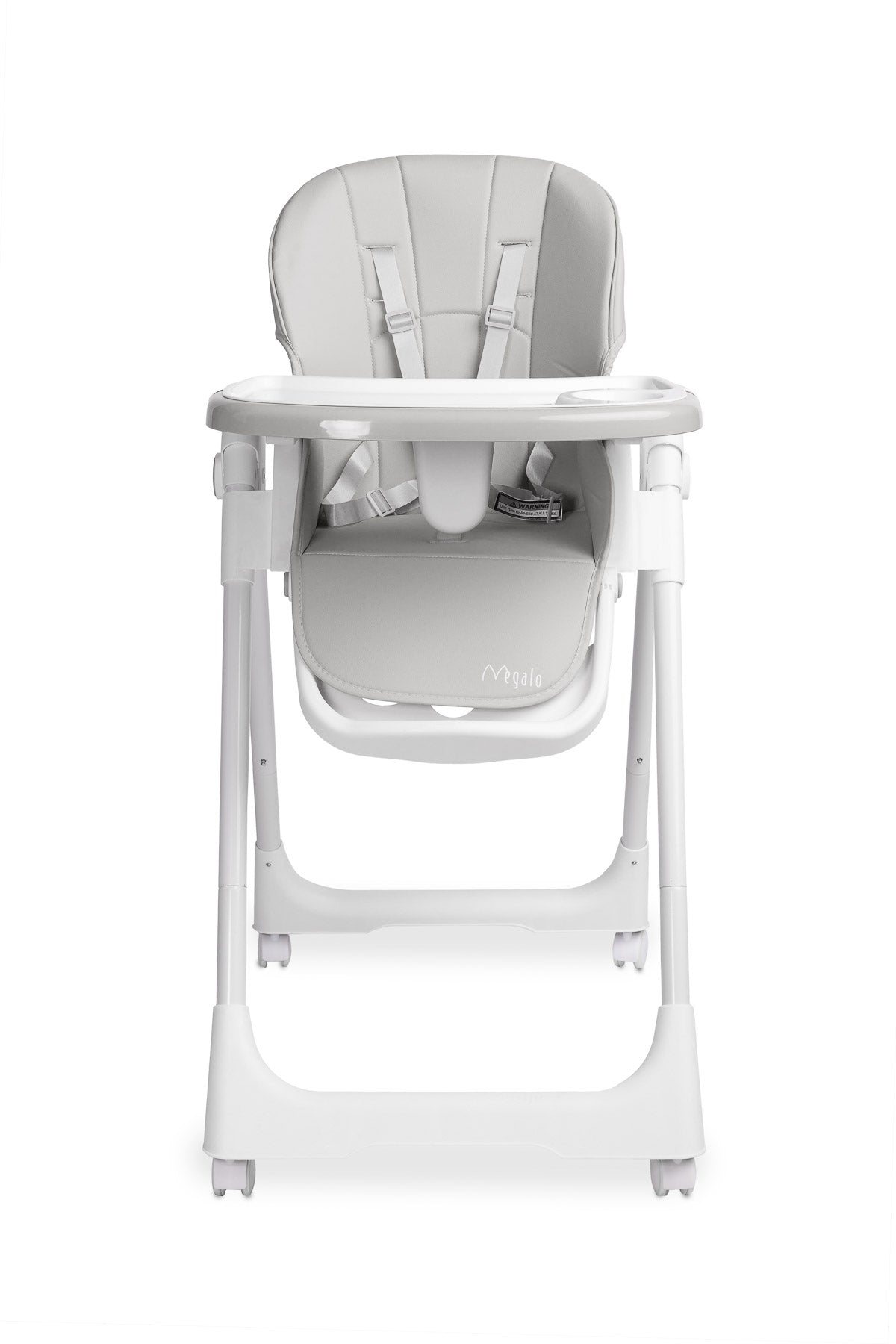 Scaun de masa inalt cu husa din piele ecologica Caretero MEGALO Gri Deschis scaun-de-masa