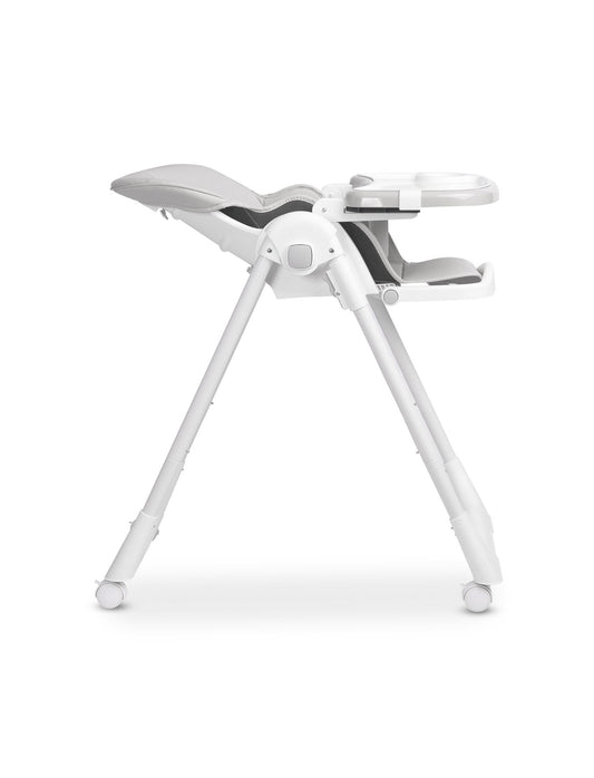 Scaun de masa inalt cu husa din piele ecologica Caretero MEGALO Gri Deschis scaun-de-masa