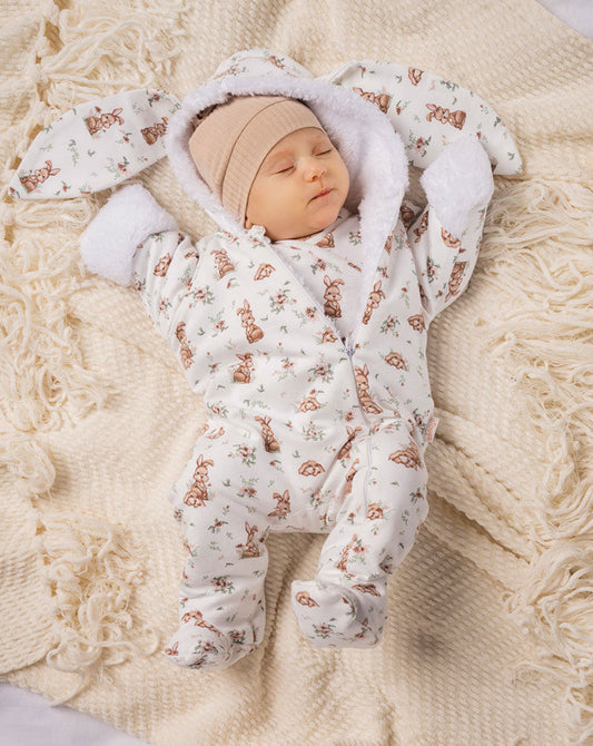 Combinezon polar (196271) Nicol ’Bunia’ Alb/Iepurasi 80 combinezon