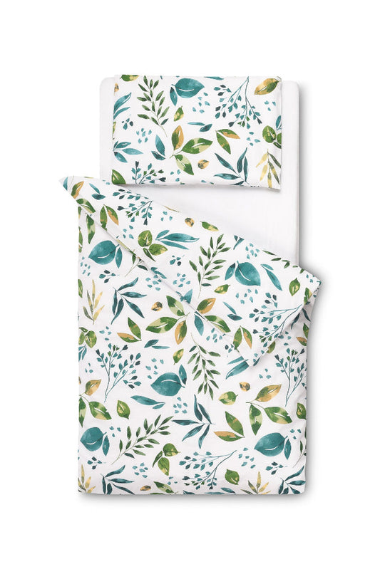 Set lenjerie de pat bumbac 100% cu 2 piese 100x135 cm/40x60 cm Sensillo Botanic lenjerii