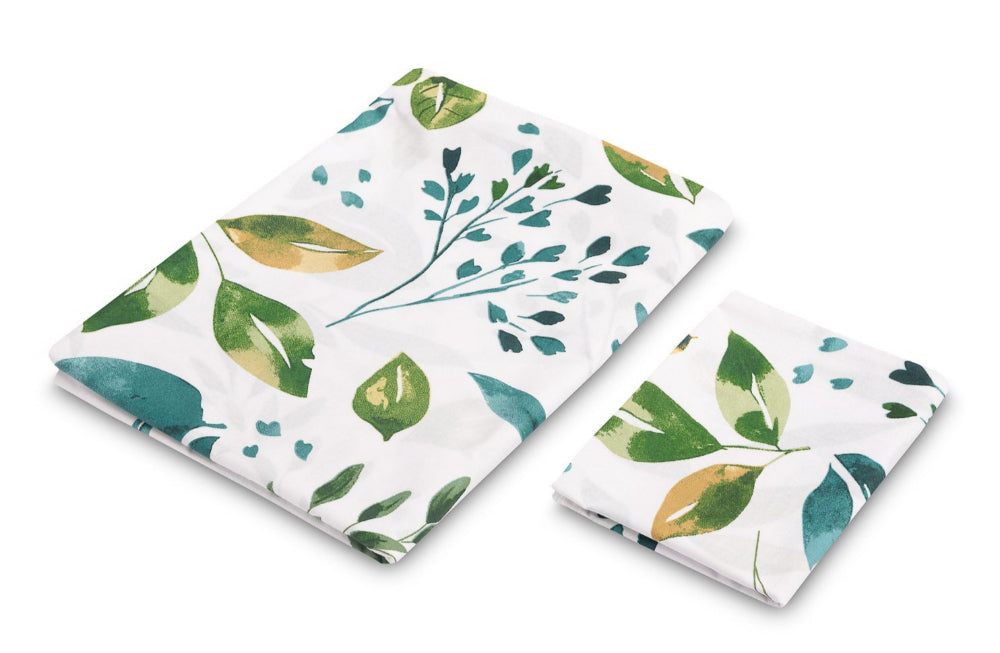 Set lenjerie de pat bumbac 100% cu 2 piese 100x135 cm/40x60 cm Sensillo Botanic lenjerii