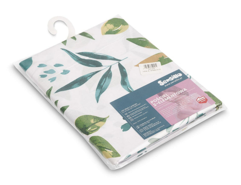 Set lenjerie de pat bumbac 100% cu 2 piese 100x135 cm/40x60 cm Sensillo Botanic lenjerii