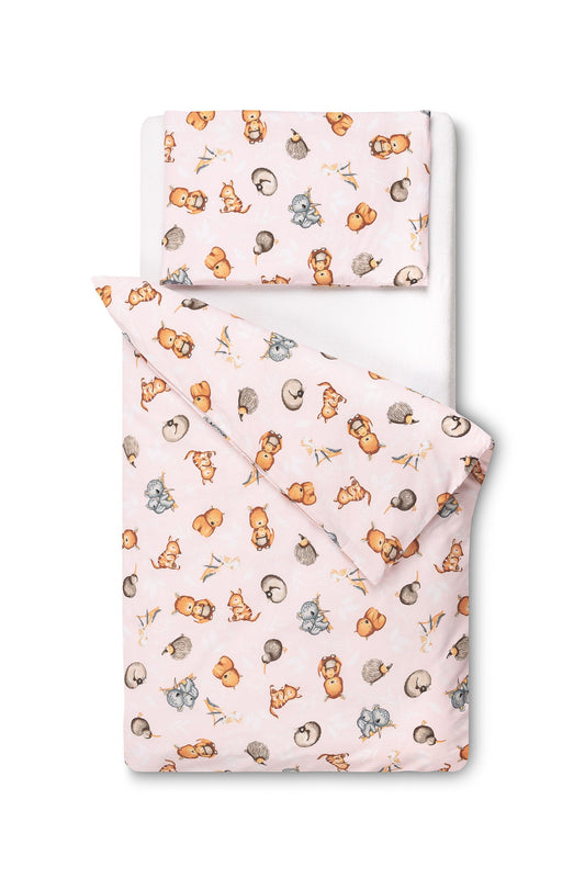 Set lenjerie de pat bumbac 100% cu 2 piese 100x135 cm/40x60 cm Sensillo Jungla lenjerii