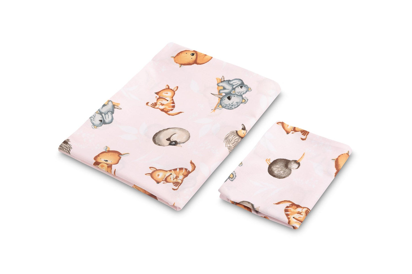 Set lenjerie de pat bumbac 100% cu 2 piese 100x135 cm/40x60 cm Sensillo Jungla lenjerii