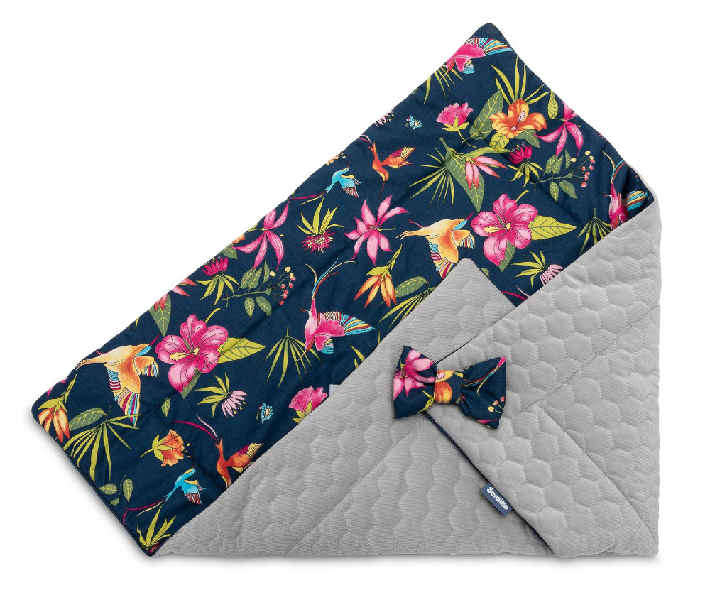 Paturica wrap nou-nascut 75x75 cm Sensillo Velvet Colibri Albastra paturica