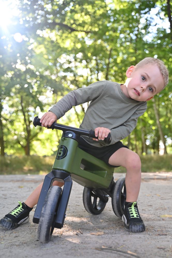 Bicicleta fara pedale Funny Wheels Rider SuperSport 2 in 1 Khaki