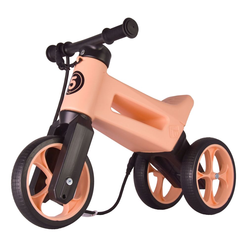 Bicicleta fara pedale 2 in 1 18 + luni pneuri si manere de cauciuc 4 nivele de reglaj pe inaltime Funny Wheels Rider