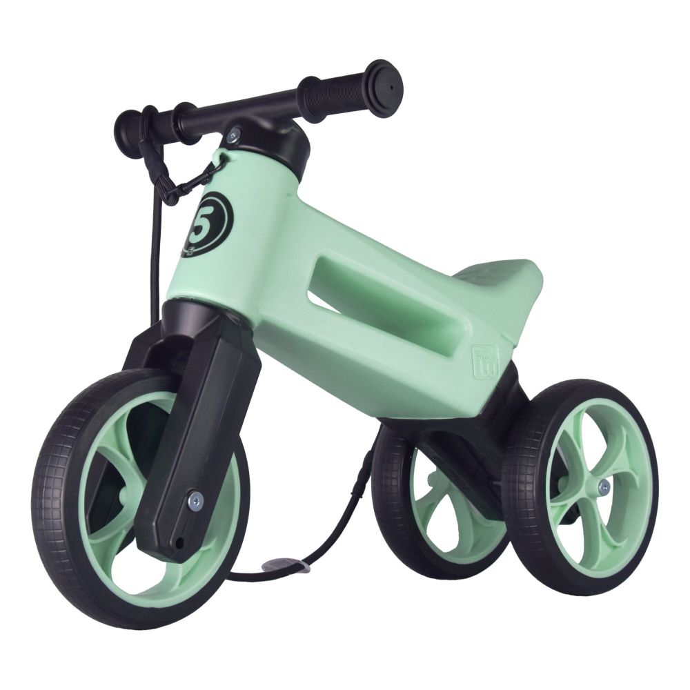 Bicicleta fara pedale 2 in 1 18 + luni pneuri si manere de cauciuc 4 nivele de reglaj pe inaltime Funny Wheels Rider
