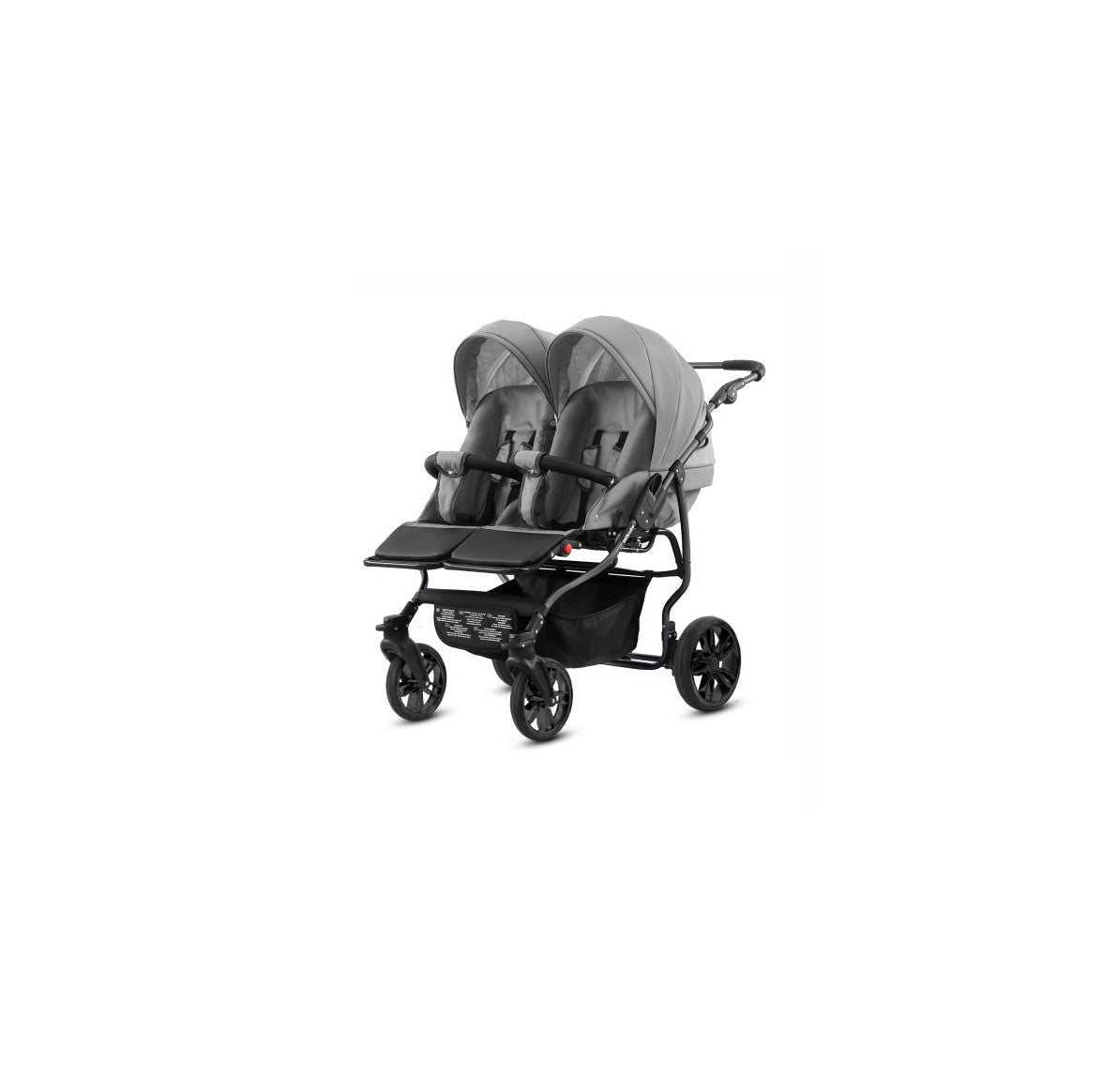 Carucior pentru gemeni 2 in 1 Mikado Goldstar GS-05 Gri/Cadru negru/Roti negre carucior-gemeni