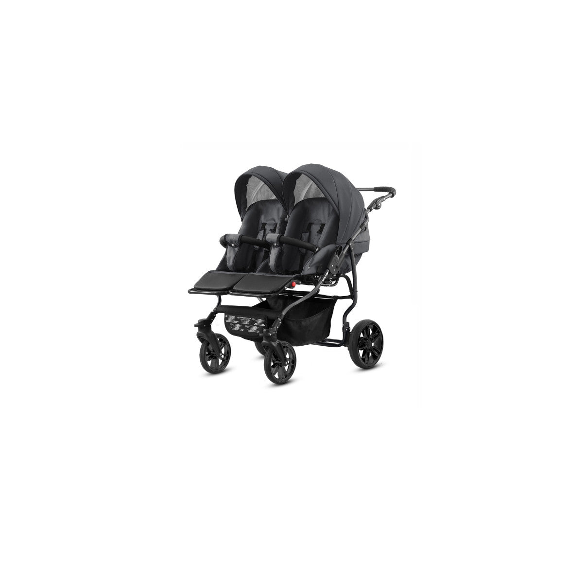 Carucior pentru gemeni 2 in 1 Mikado Goldstar GS-10 Grafit/Cadru negru/Roti negru carucior-gemeni