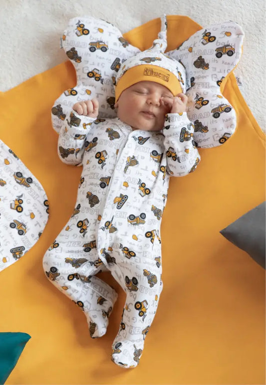 Romper de bumbac 100% (181031) ’Big Trucks’ romper