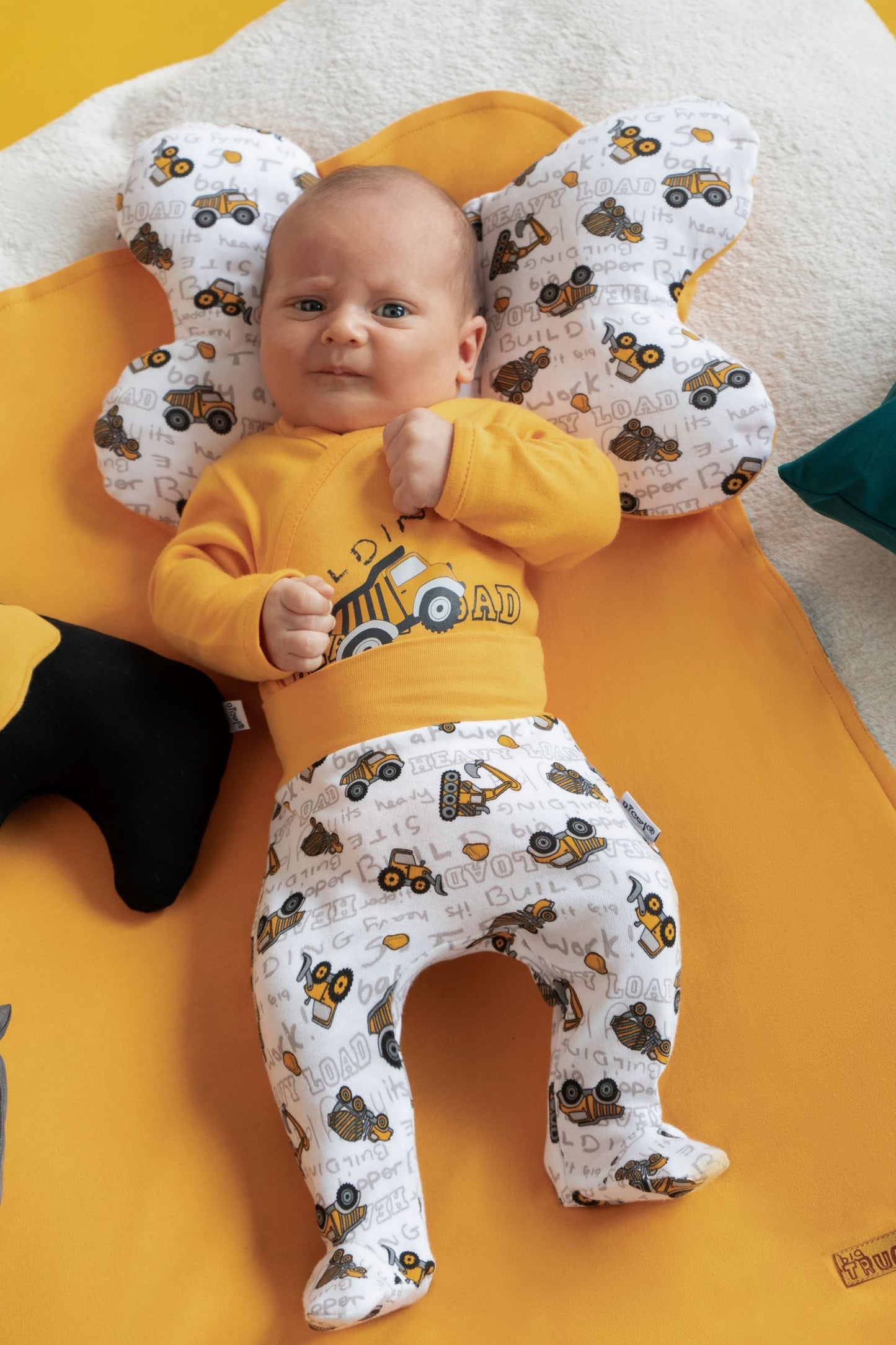 Pantalon 100% bumbac (181009) ’Big Trucks’ pantaloni-bebelusi