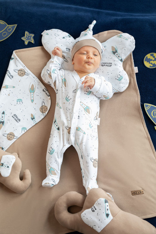 Romper cu maneca lunga de bumbac 100% (182031) "Star"