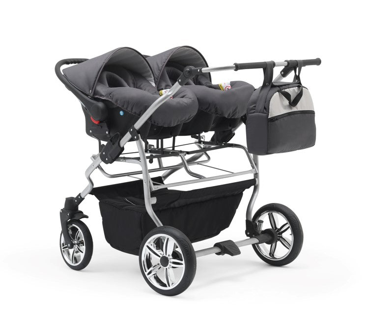 Carucior pentru gemeni Nativo Gemini 3 in 1 Negru/Gold latime 87 cm reversibil carucior-gemeni