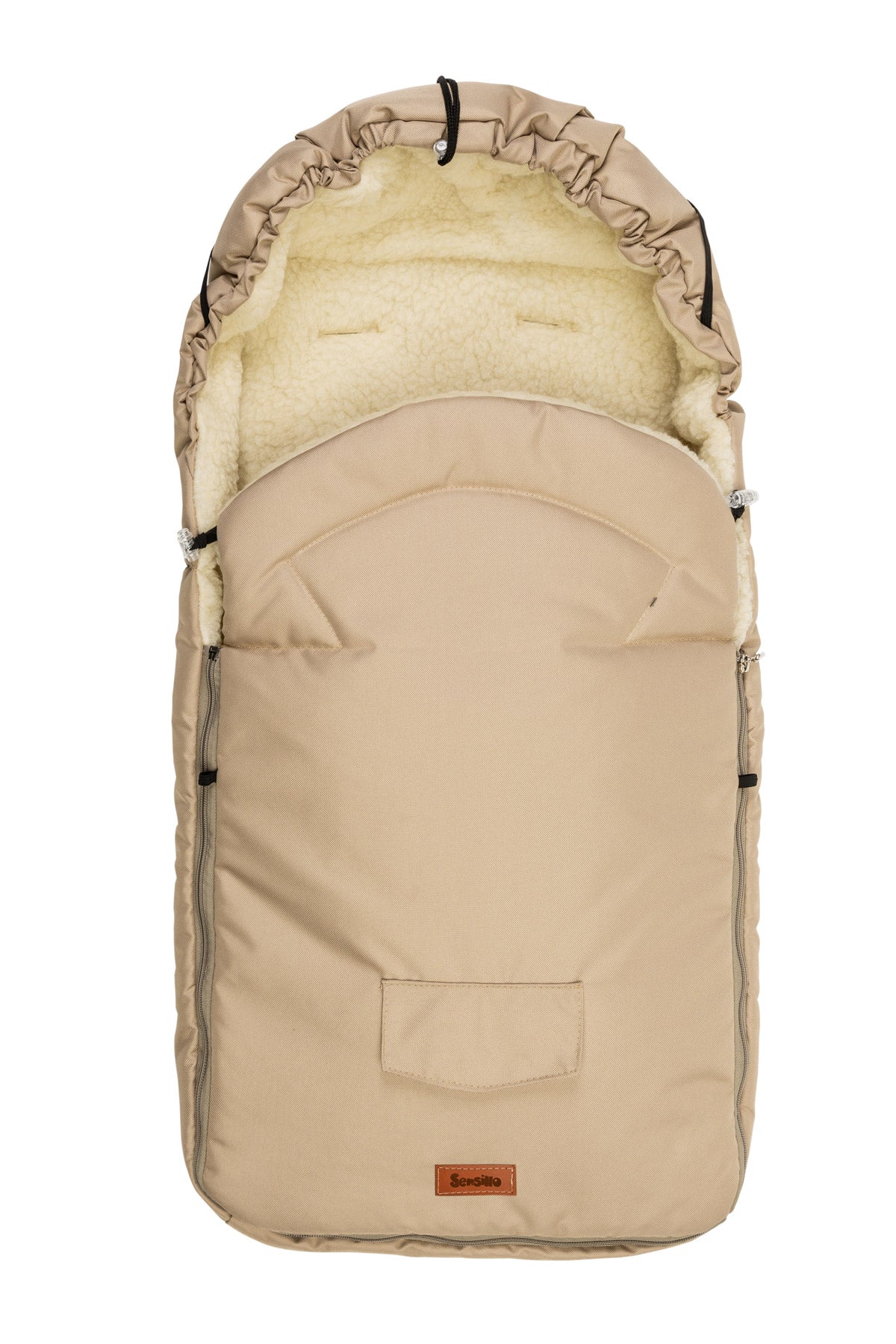 Sac de iarna Sensillo lana 95x40 cm Cappuccino