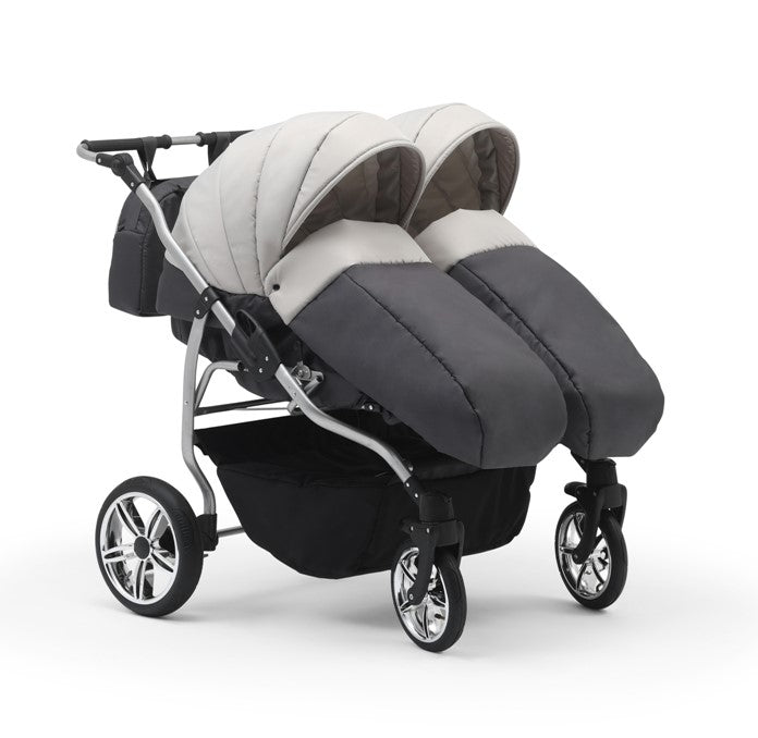 Carucior pentru gemeni Nativo Gemini 3 in 1 Negru/Gold latime 87 cm reversibil carucior-gemeni