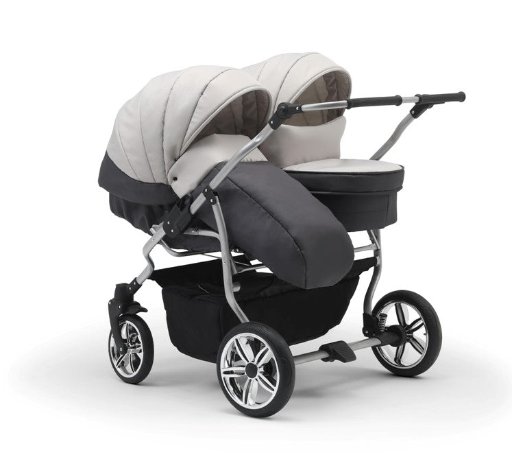 Carucior pentru gemeni Nativo Gemini 3 in 1 Negru/Gold latime 87 cm reversibil carucior-gemeni