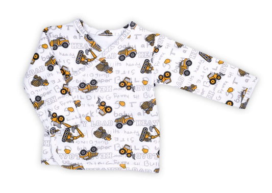 Tricou cu maneca lunga 100% bumbac (181005) Colectia ’Big Trucks’ 2021 Alb Marimea 68