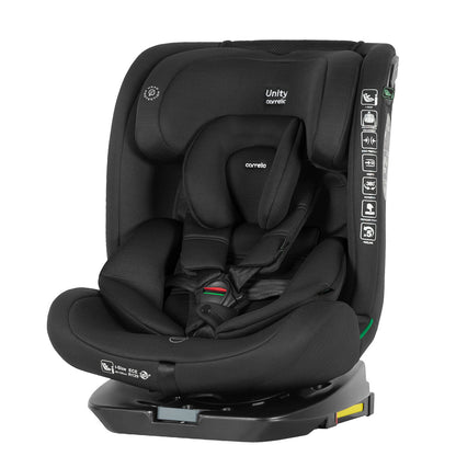 Scaun auto rotativ 360° Carrello Unity Totality Black i-SIZE 40-150 cm SPS Top Tether ISOFIX scaun-auto