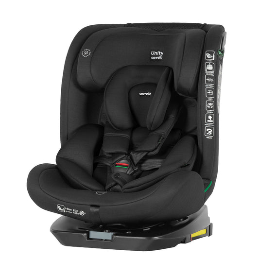 Scaun auto rotativ 360° Carrello Unity Totality Black i-SIZE 40-150 cm SPS Top Tether ISOFIX scaun-auto