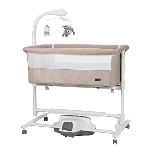 Patut leagan electric Carrello Bloom Cream Beige 85x50 cm cu senzor de miscare telecomanda 7 moduri de leganare 5