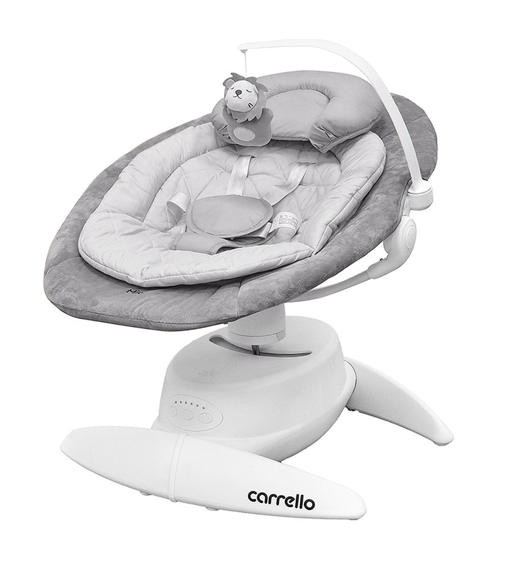 Leagan electric rotativ 360⁰ cu melodii sunete și inclinare reglabila Carrello MIO Silver Grey leagan-electric