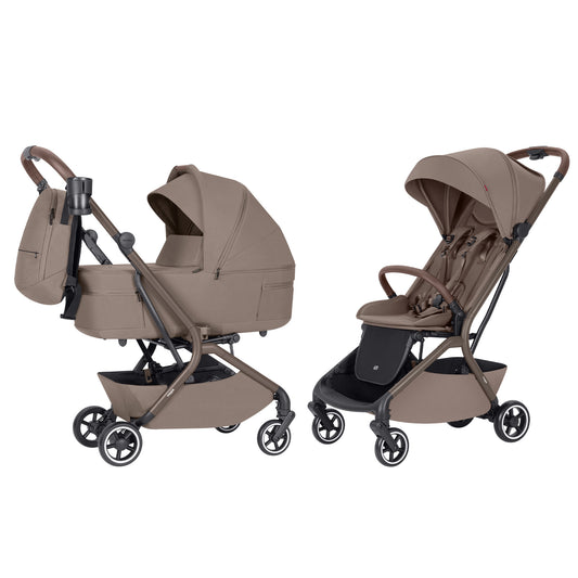 Carucior copii compact Carrello Magia CRL-6555 2 in 1 Cocoa Beige, max. 22 Kg, dimensiuni bagaj de mana