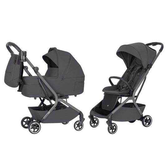 Carucior copii compact Carrello Magia CRL-6555 2 in 1 Elm Grey, max. 22 Kg, dimensiuni bagaj de mana