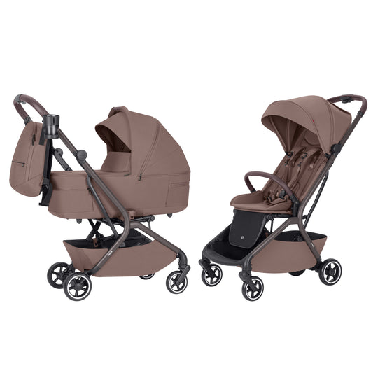 Carucior copii compact Carrello Magia CRL-6555 2 in 1 Glace Pink, max. 22 Kg, dimensiuni bagaj de mana