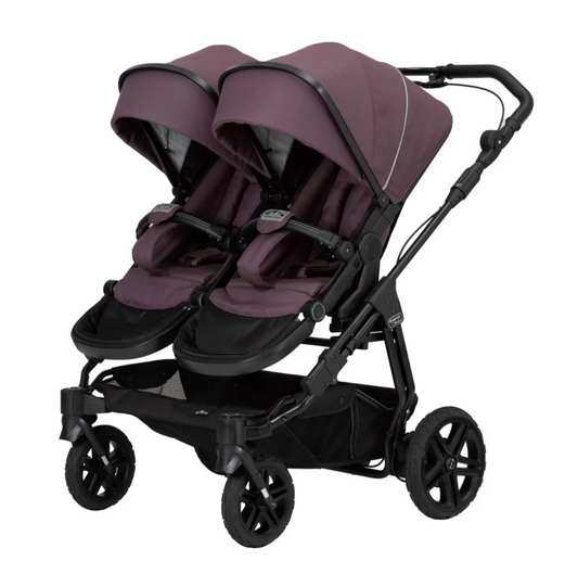 Carucior sport pentru gemeni Hartan Two Select Outdoor Amethyst (703), reversibil, pliere compacta, roti cauciuc cu aer