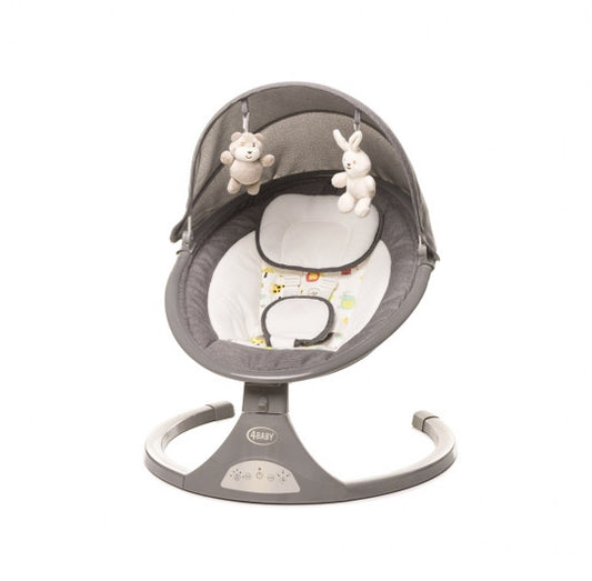 Leagan electric cu telecomanda 4Baby Rock'n Relax Gri, max. 9 Kg, telecomanda, 5 viteze, 12 melodii, timer, USB