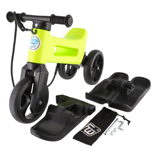 Bicicleta fara pedale Funny Wheels Rider YETTI SUPERPACK 3 in 1 Lime/Black
