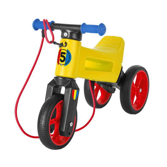 Bicicleta fara pedale 2 in 1 Funny Wheels Rider SuperSport Romania, 18+ luni, pneuri si manere de cauciuc, 4 nivele de reglaj pe inaltime