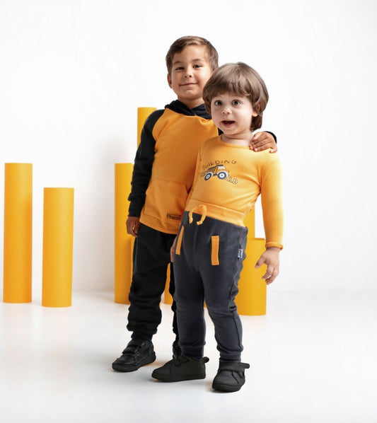 Body de bumbac cu maneca lunga (181099) Nicol "Big Trucks"