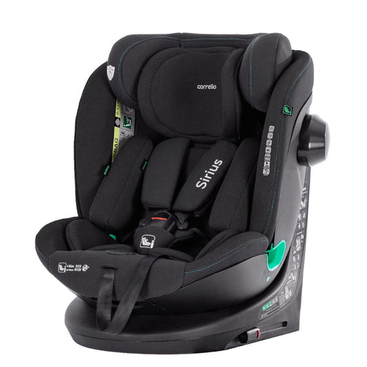 Scaun auto rotativ Carrello Sirius (CRL-8808) Absolute Black 40-150 cm 360° i-Size R129/03 Isofix Top Tether scaun-auto