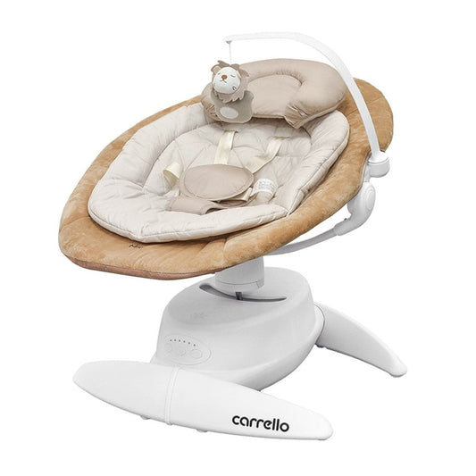 Leagan electric rotativ 360⁰ cu melodii sunete și inclinare reglabila Carrello MIO Linen Beige leagan-electric