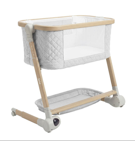 Patut electric co-sleeper cu telecomanda Carrello Salsa (CRL-16507) Velora Grey, pliabil, 0-6 luni, 9 Kg