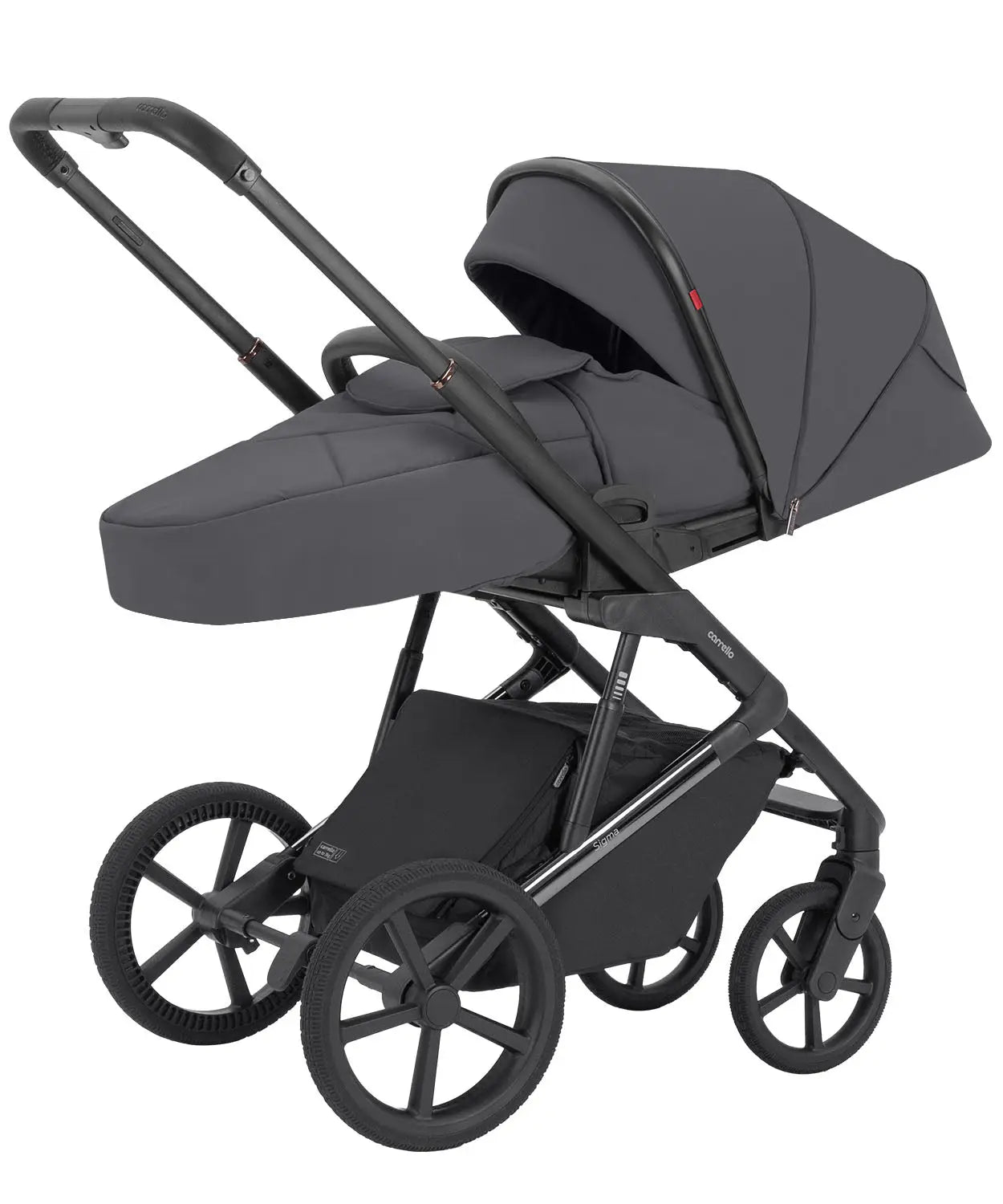 Carucior 2 in 1 Carrello Sigma CRL-6523 Club Grey reversibil suspensie pe cadru functie troller