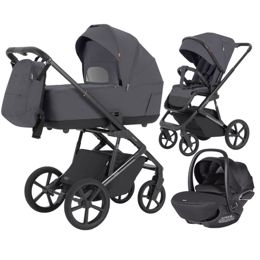 Carucior 3 in 1 Carrello Sigma CRL-6523 Club Grey, reversibil, suspensie pe cadru, functie troller