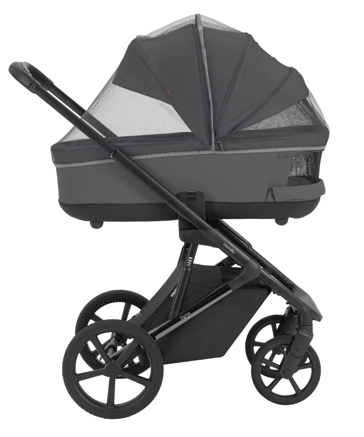 Carucior 2 in 1 Carrello Sigma CRL-6523 Club Grey reversibil suspensie pe cadru functie troller