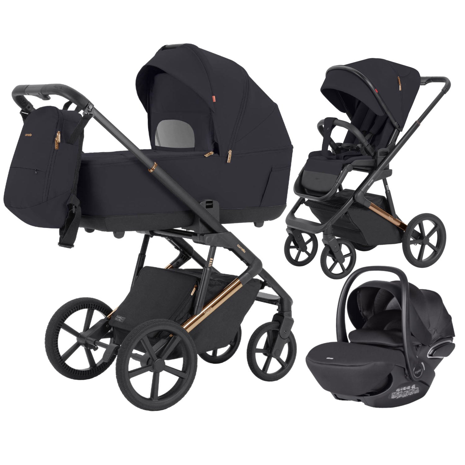 Carucior 2 in 1 Carrello Sigma CRL-6523 Iridium Black, reversibil, suspensie pe cadru, functie troller