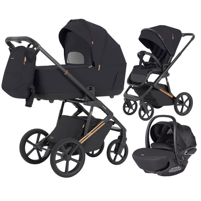 Carucior 2 in 1 Carrello Sigma CRL-6523 Iridium Black, reversibil, suspensie pe cadru, functie troller