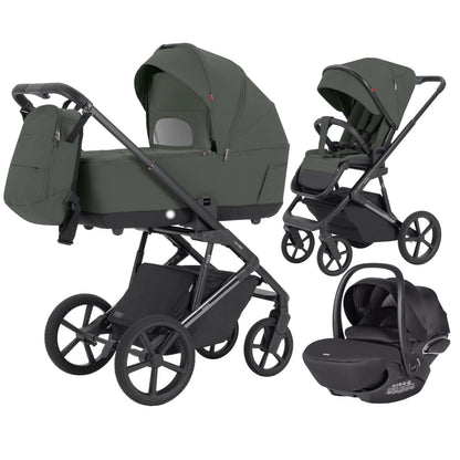 Carucior 2 in 1 Carrello Sigma CRL-6523 Leaf Green, reversibil, suspensie pe cadru, functie troller
