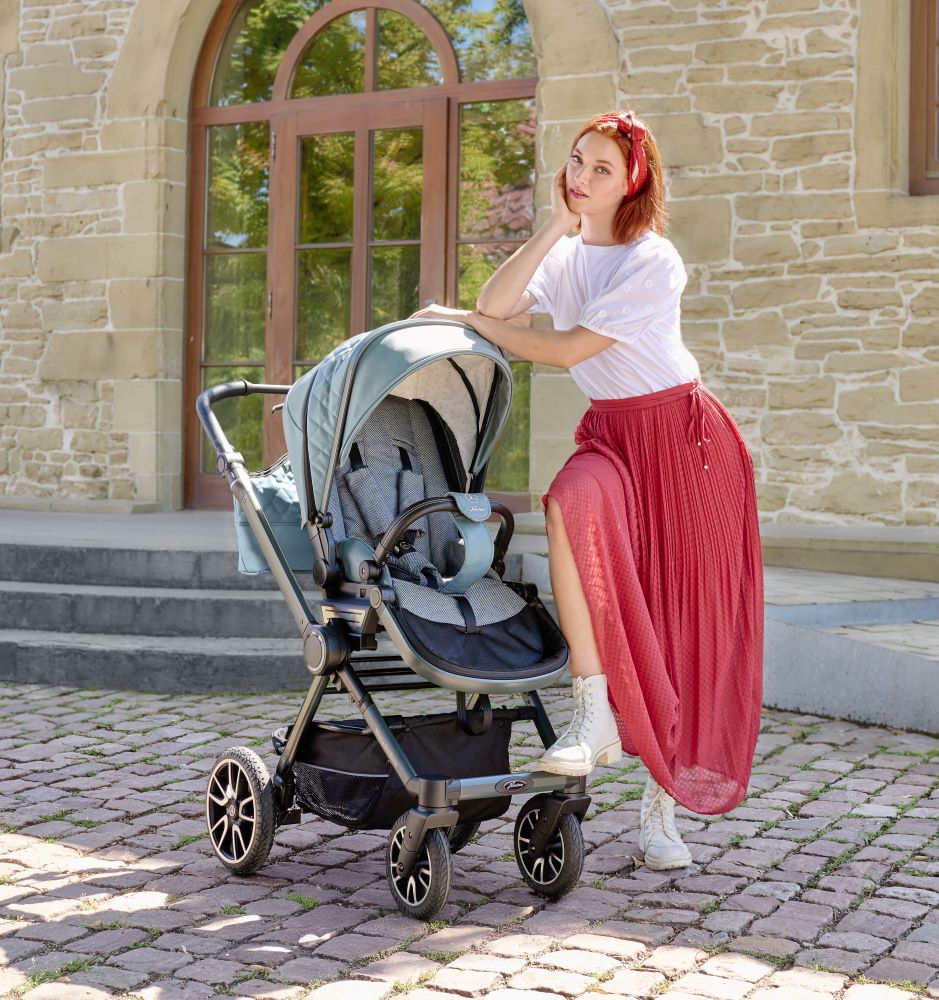 Carucior Mercedes-Benz Avantgarde GTX 3 in 1 Verde Silber (611), scaun auto Römer Baby-Safe Harbor Blue