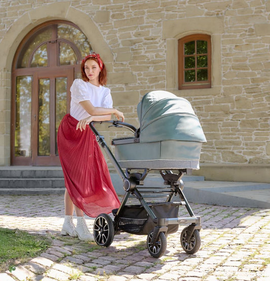 Carucior Mercedes-Benz Avantgarde GTX 3 in 1 Verde Silber (611), scaun auto Römer Baby-Safe Harbor Blue