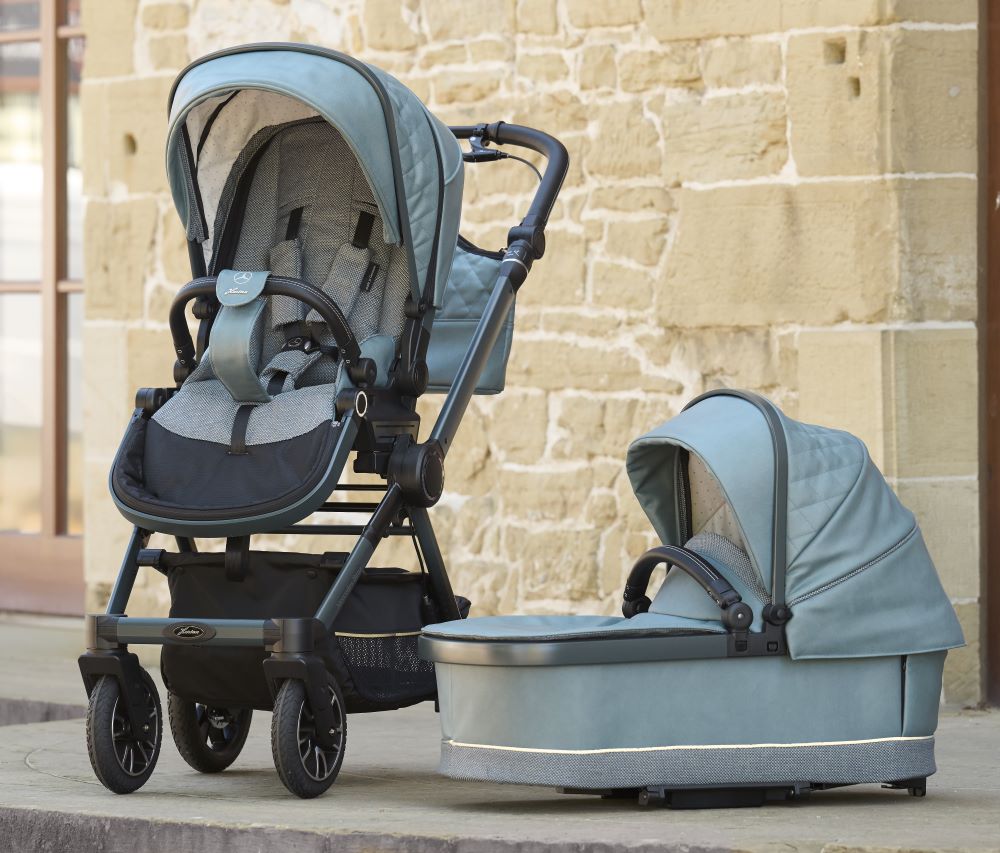 Carucior Mercedes-Benz Avantgarde GTX 3 in 1 Verde Silber (611), scaun auto Römer Baby-Safe Harbor Blue